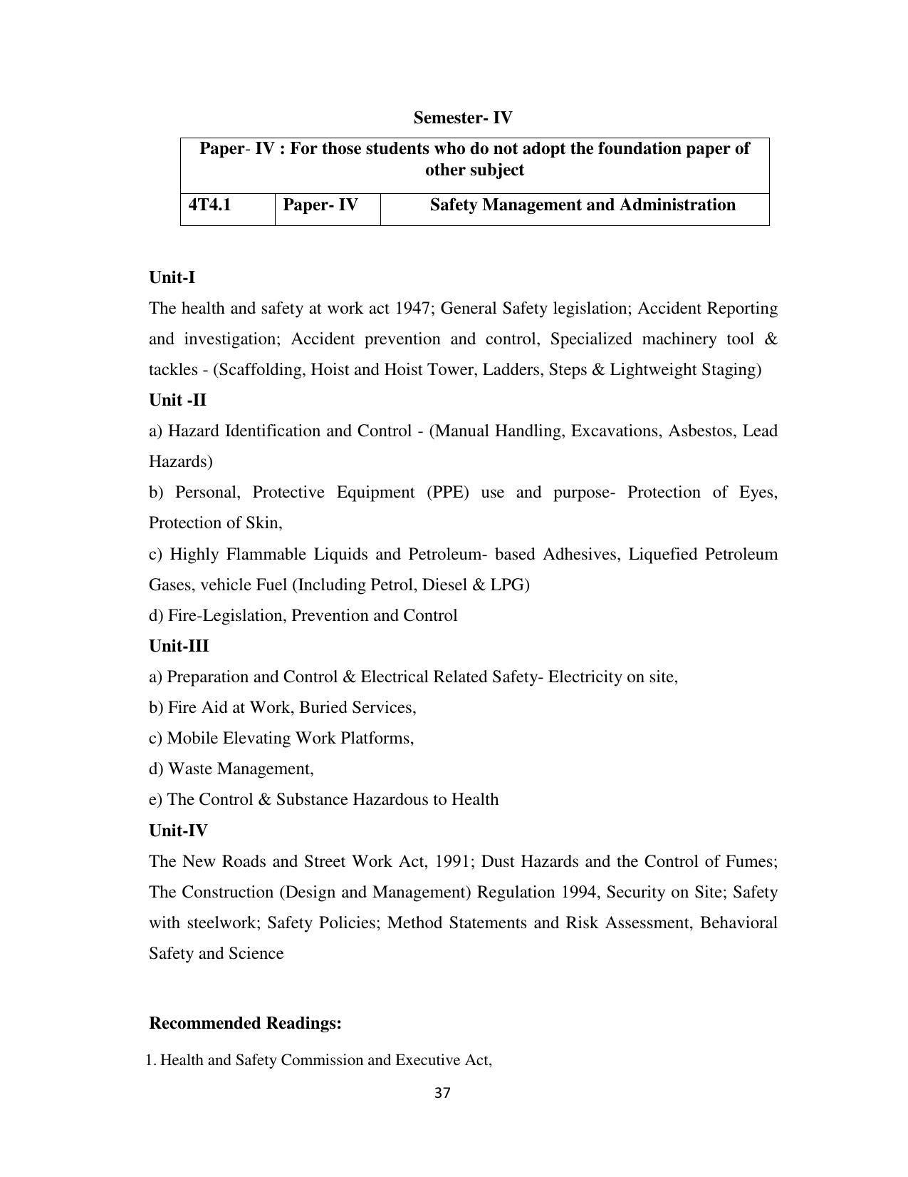 RTMNU Department of Public Administration of M. A. (Public Administration) course under Choice Based Credit and Semester System (M. A. (Public Administration) (CBCS)) Syllabus. - Page 37