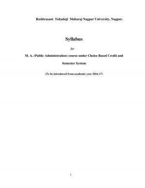 RTMNU Department of Public Administration of M. A. (Public Administration) course under Choice Based Credit and Semester System (M. A. (Public Administration) (CBCS)) Syllabus.