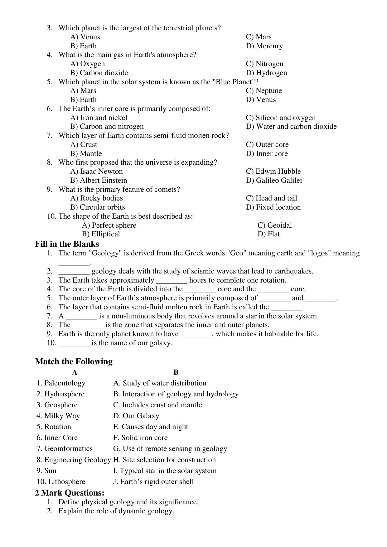 Karnataka 1st PUC Question Bank 2025 - Geology - Page 4
