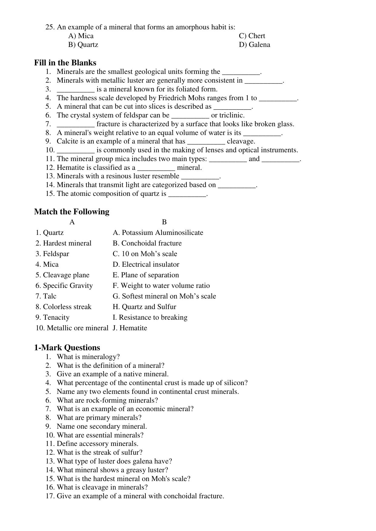 Karnataka 1st PUC Question Bank 2025 - Geology - Page 17