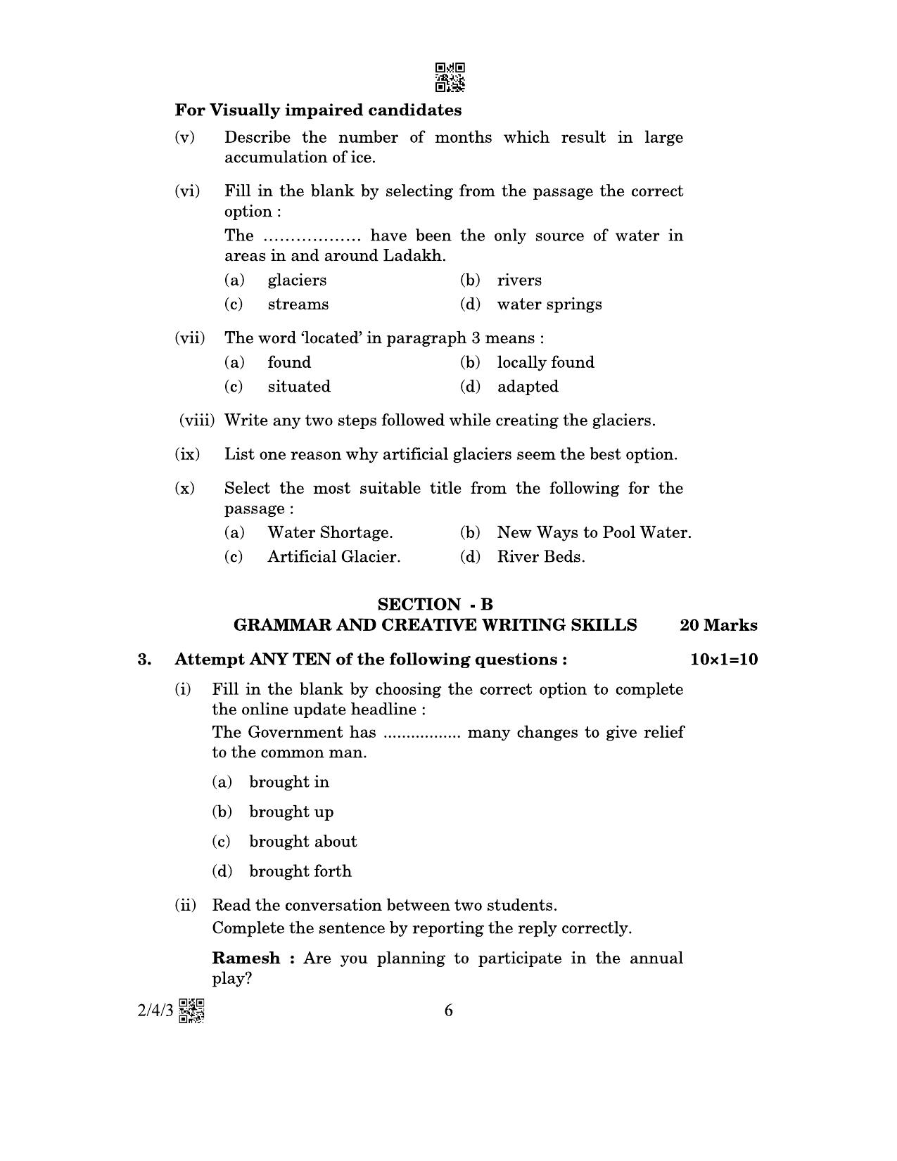 CBSE Class 10 2-4-3_English Language And Literature 2023 Question Paper - Page 6