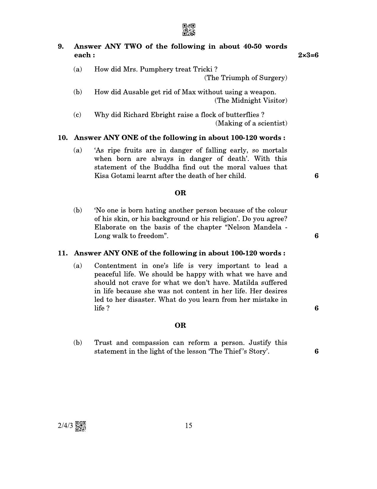 CBSE Class 10 2-4-3_English Language And Literature 2023 Question Paper - Page 15