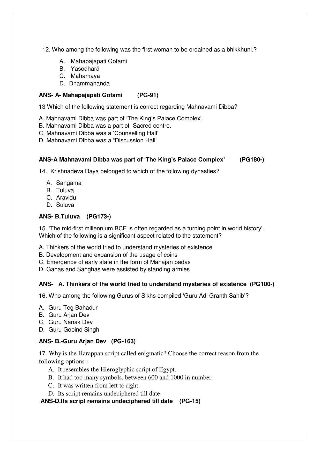 CBSE Class 12th History Sample Question Paper Answer Key 2021-22 - Page 3