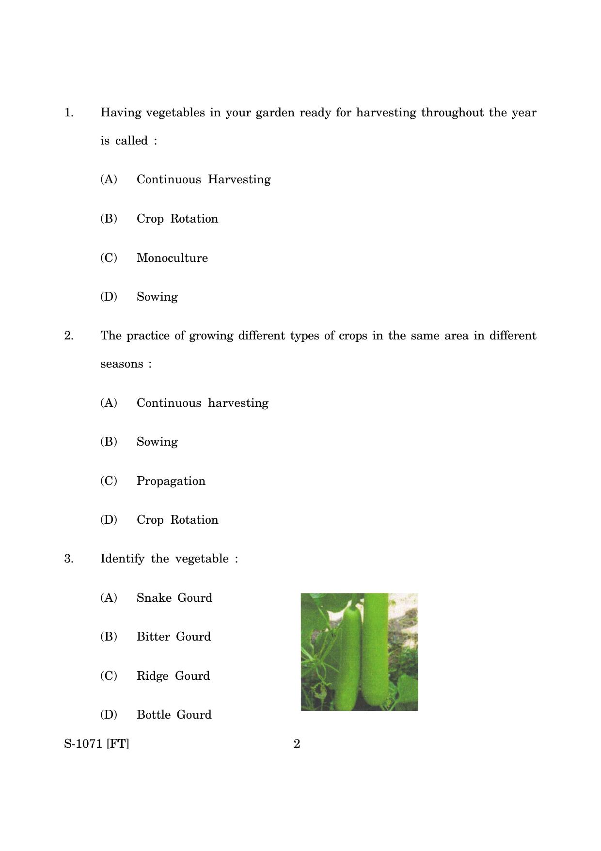 Goa Board Class 10 Home Vegetable Garden (November 2022) Question Paper - Page 2