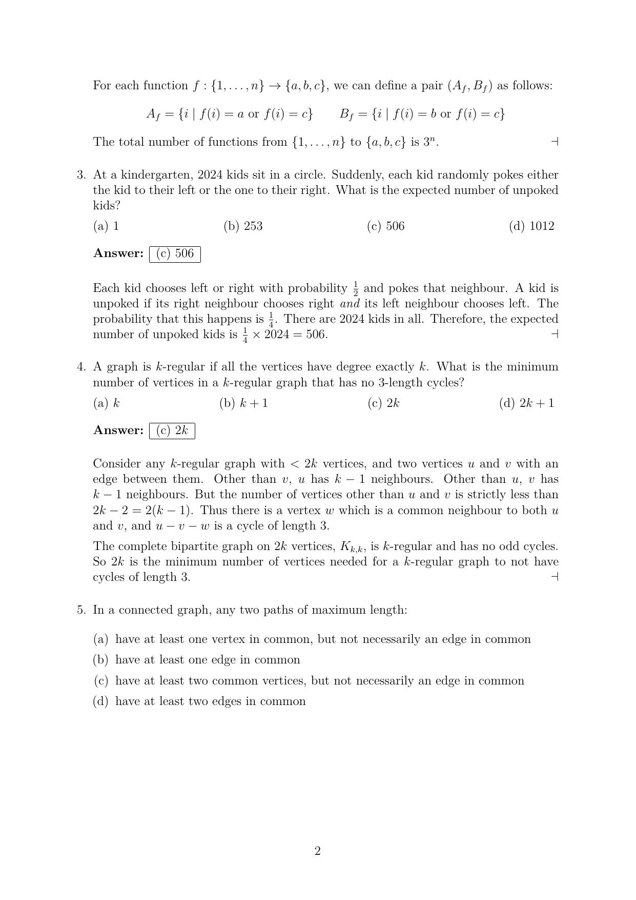 MSc/PhD Mathematics 2023 Solutions - Page 2