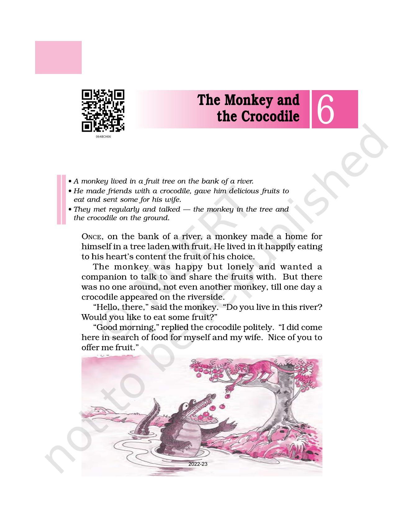 NCERT Book for Class 6 English(A Pact with the Sun) : Chapter 6-The Monkey and the Crocodile - Page 1