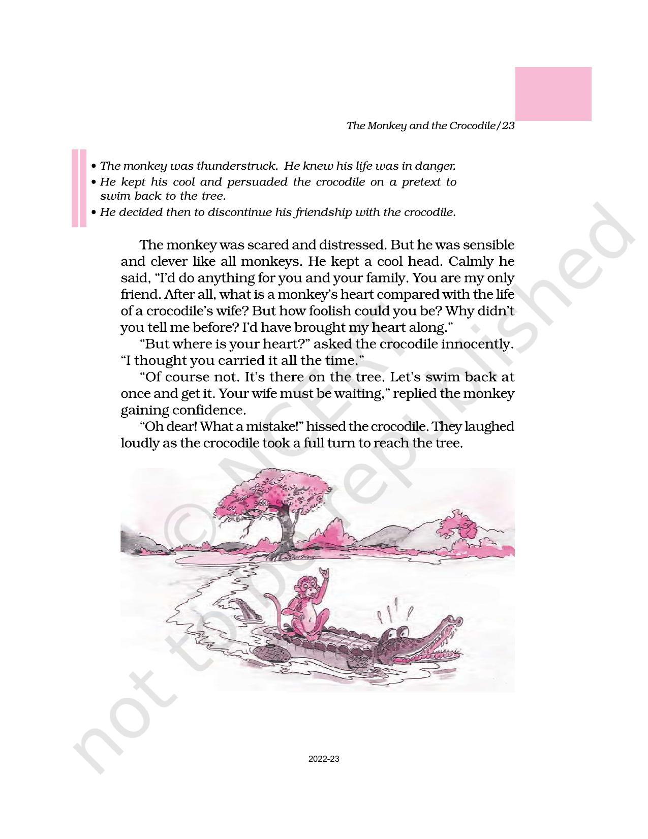 NCERT Book for Class 6 English(A Pact with the Sun) : Chapter 6-The Monkey and the Crocodile - Page 4