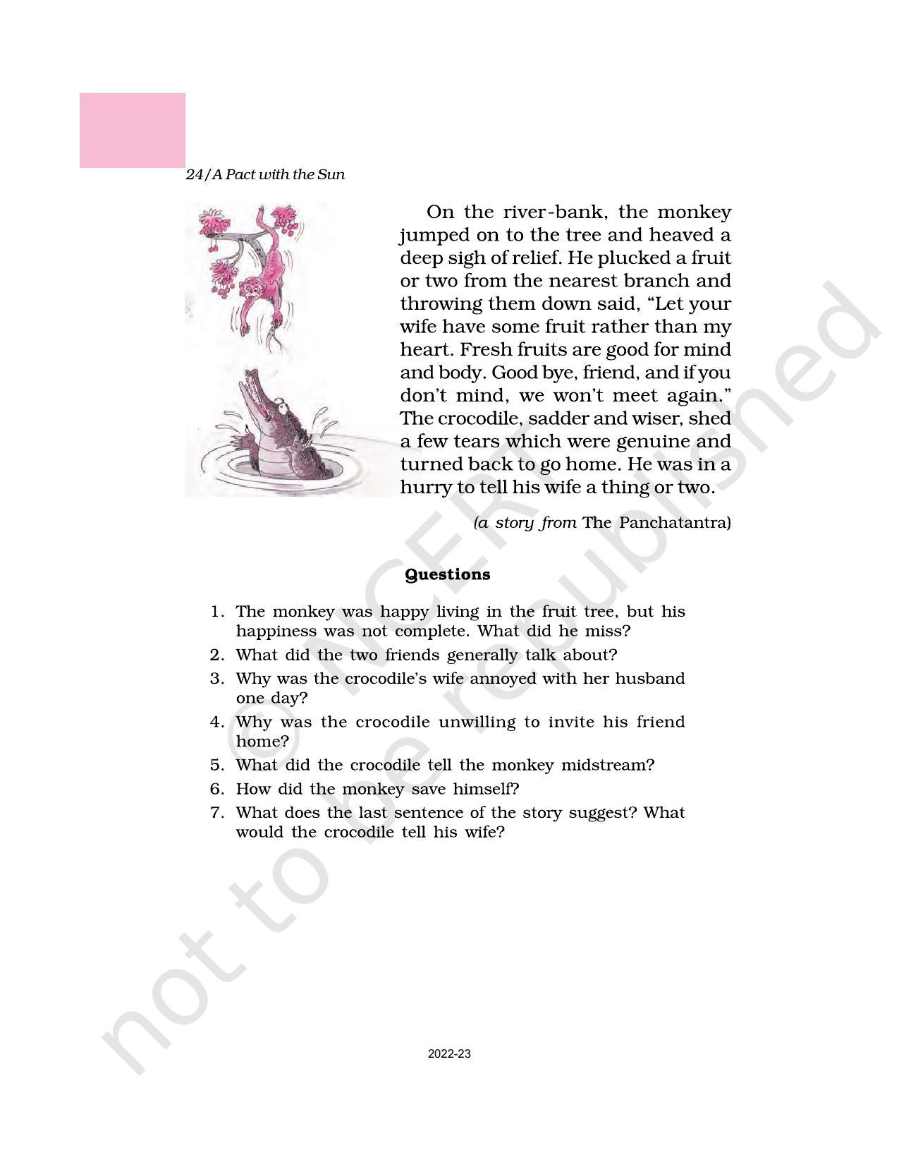 NCERT Book for Class 6 English(A Pact with the Sun) : Chapter 6-The Monkey and the Crocodile - Page 5