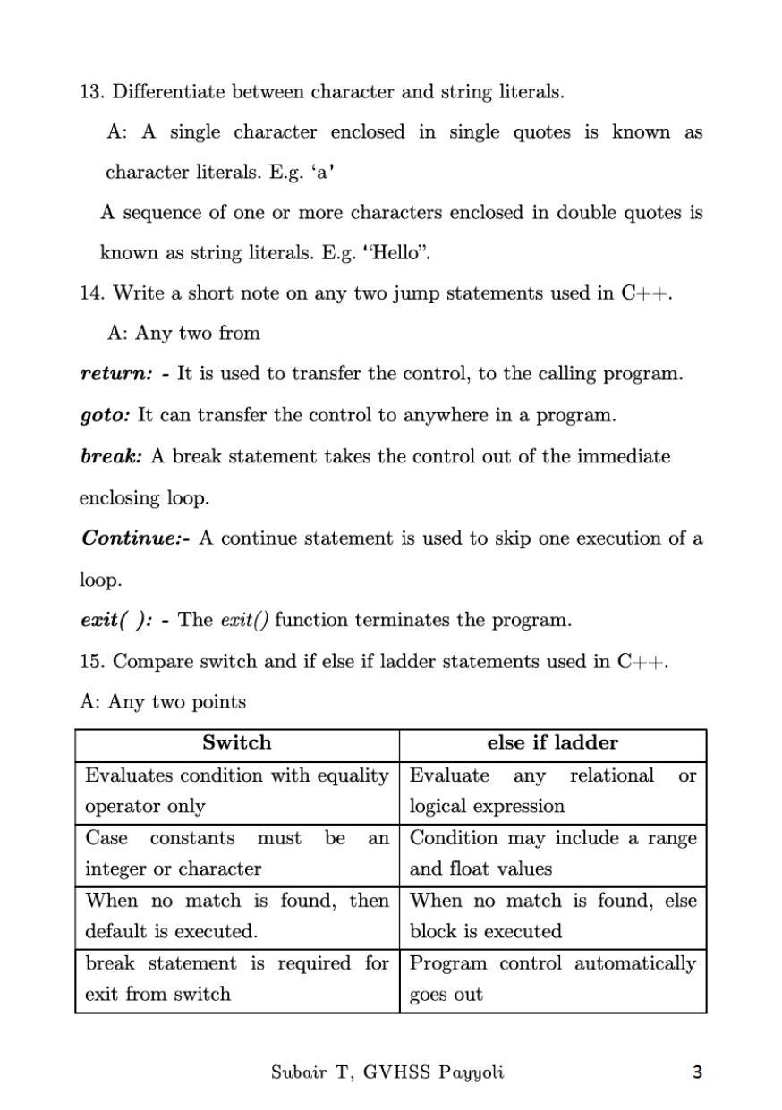 Kerala Plus One 2022 Computer Science Question Paper & Key - Page 3