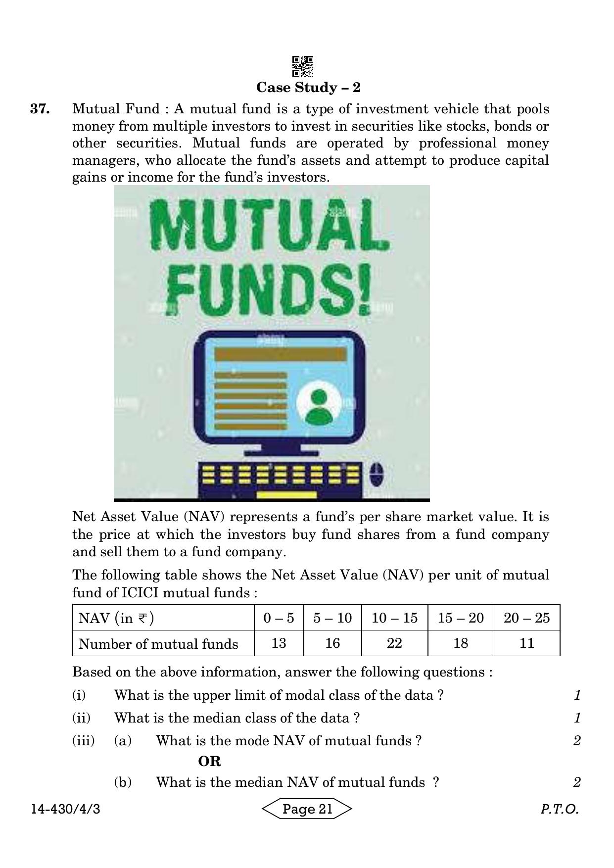 CBSE Class 10 430-4-3 Mathematics Basic 2024 Question Paper - Page 21