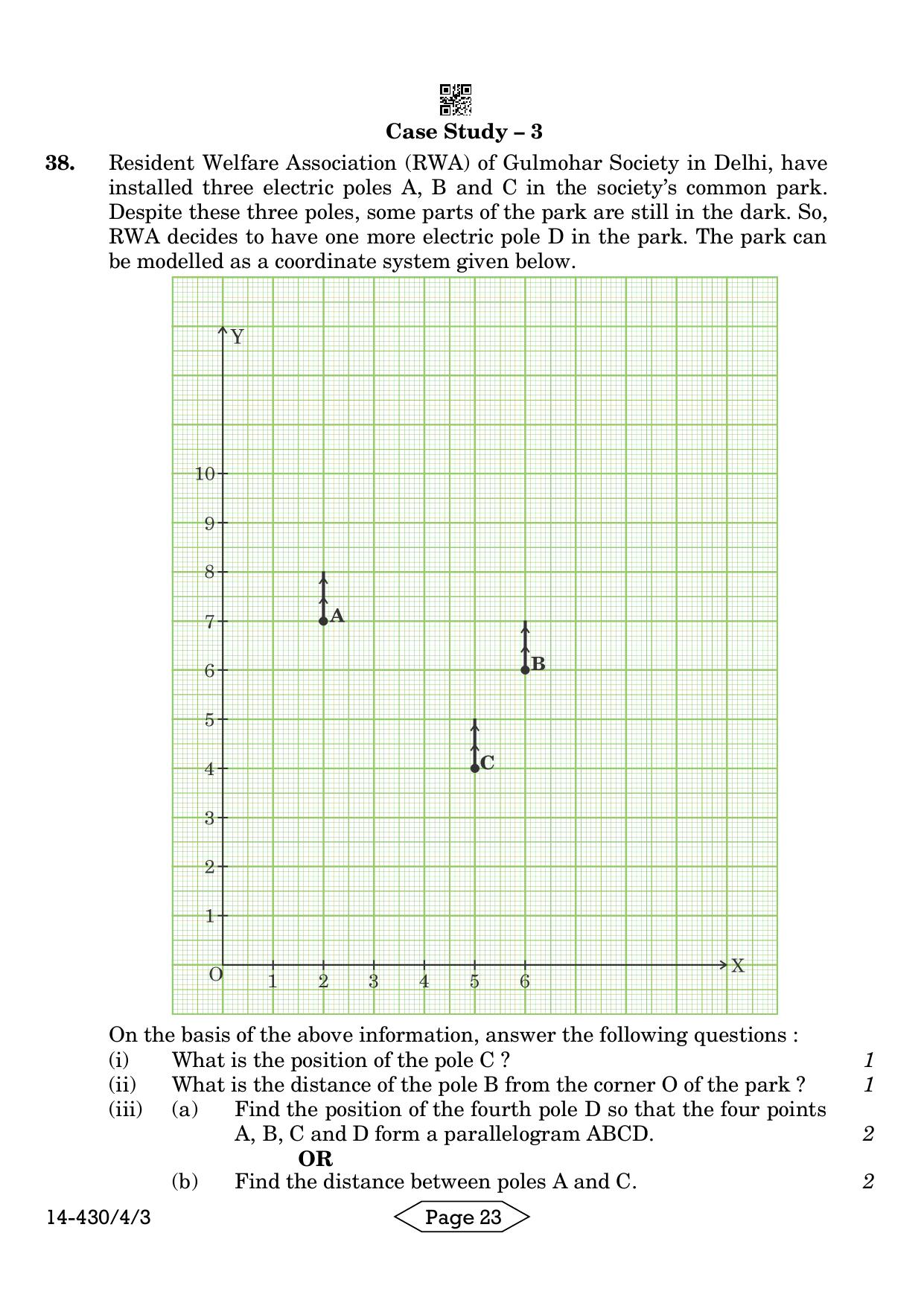 CBSE Class 10 430-4-3 Mathematics Basic 2024 Question Paper - Page 23