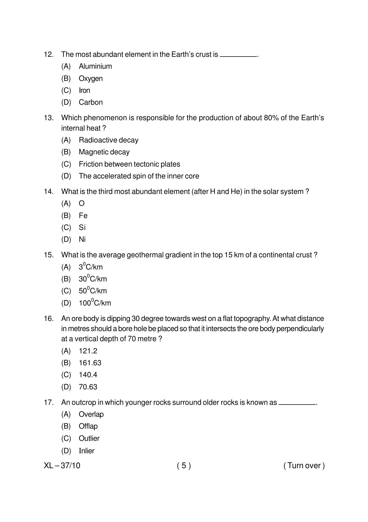 Odisha CPET GEOLOGY 2020 Question Paper - Page 5