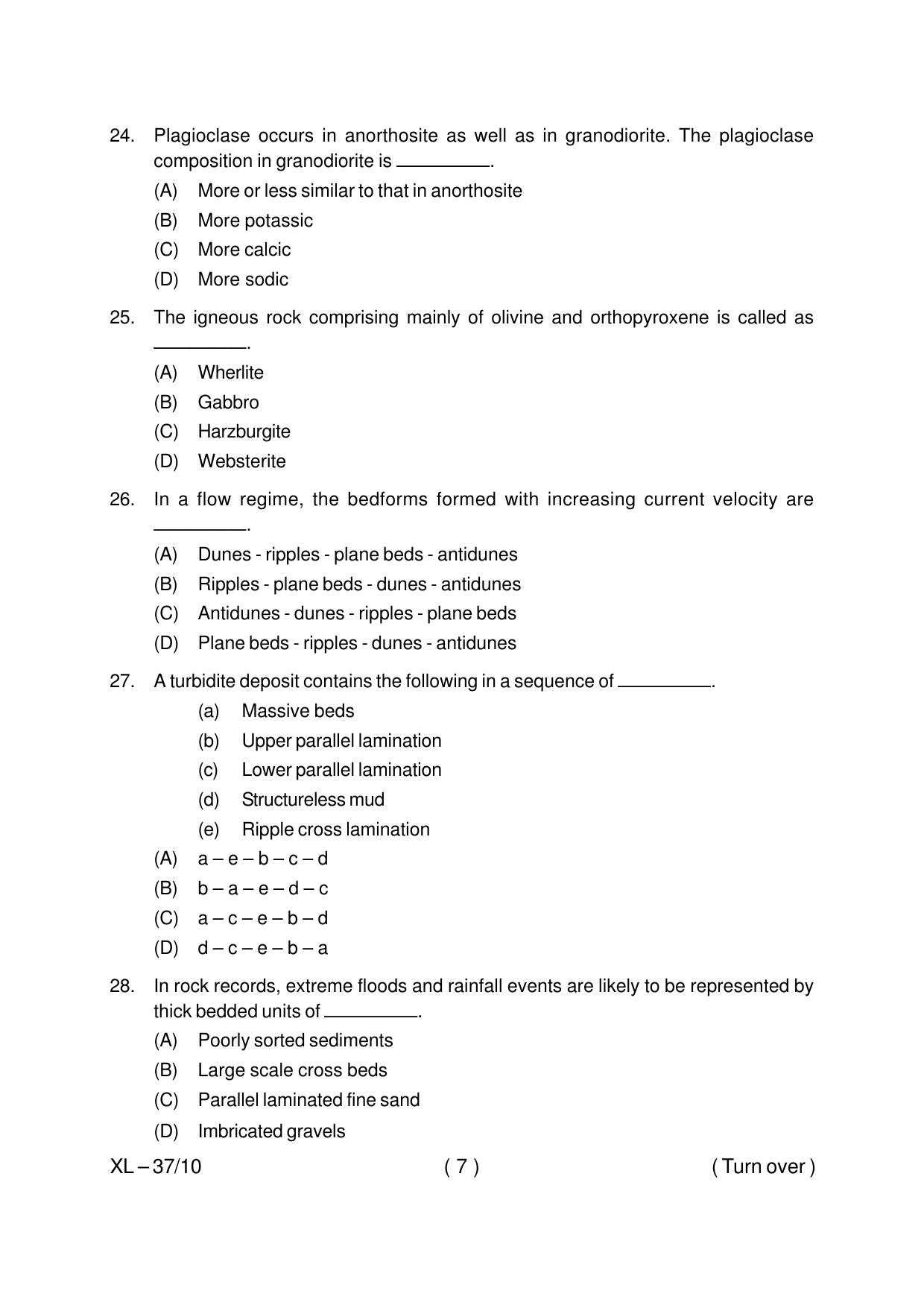 Odisha CPET GEOLOGY 2020 Question Paper - Page 7