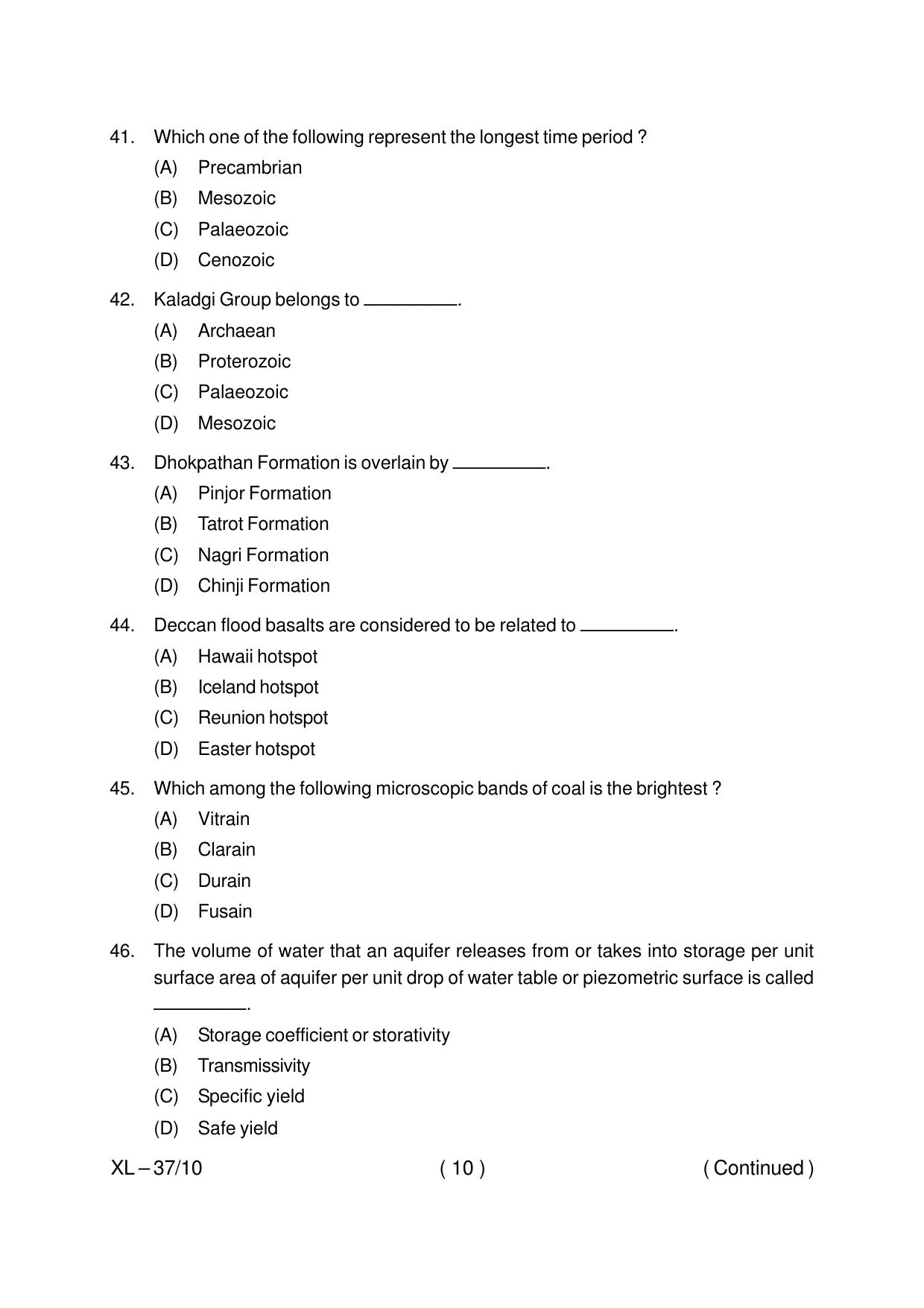 Odisha CPET GEOLOGY 2020 Question Paper - Page 10