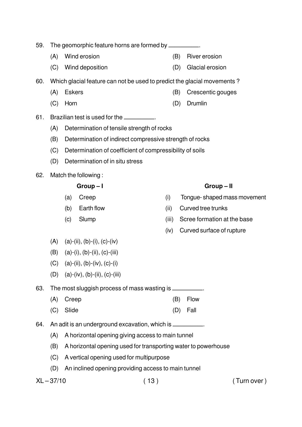 Odisha CPET GEOLOGY 2020 Question Paper - Page 13