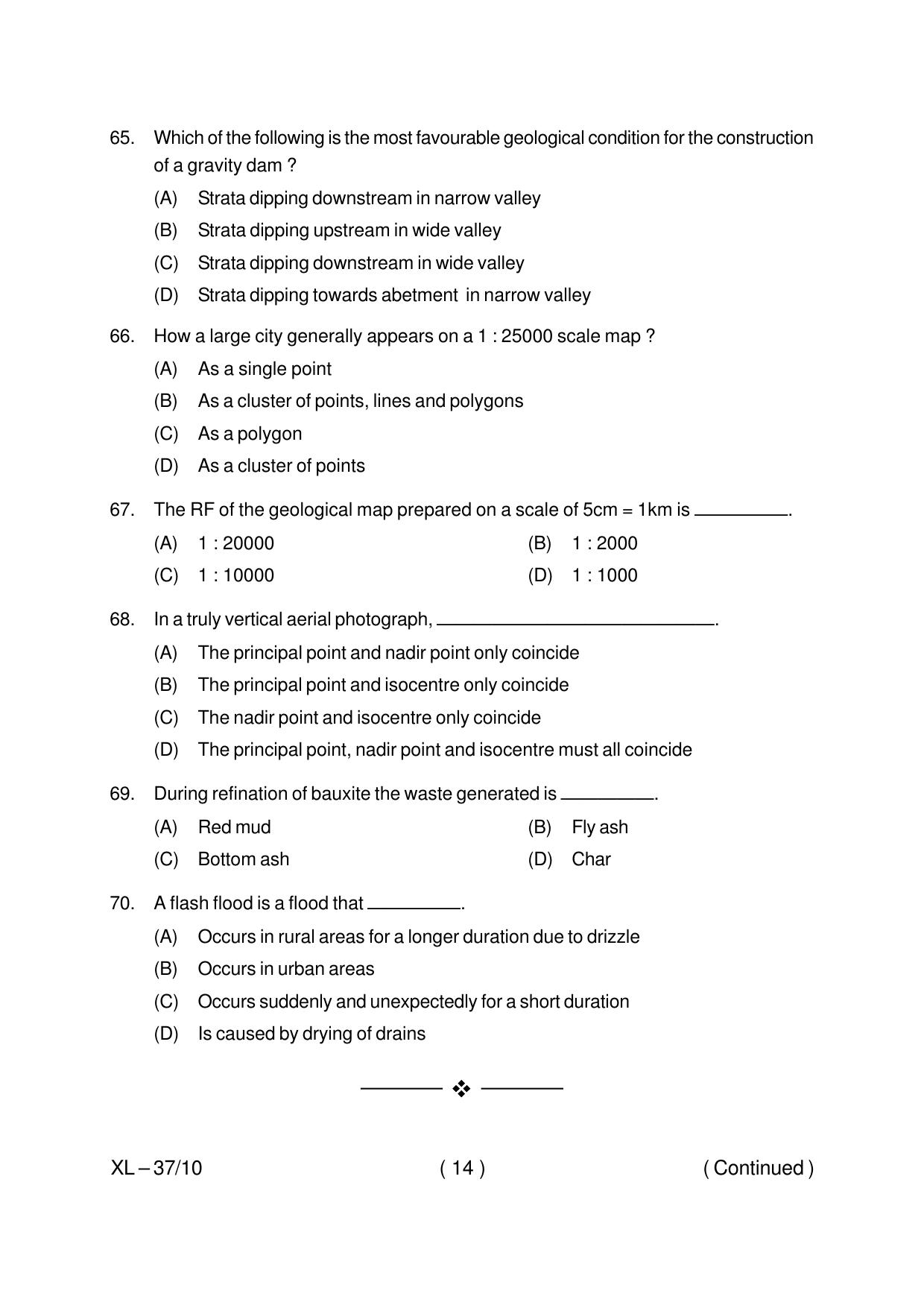 Odisha CPET GEOLOGY 2020 Question Paper - Page 14