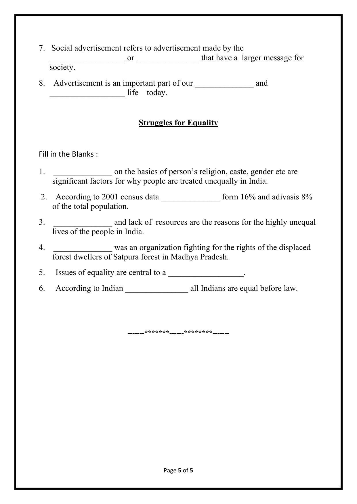 CBSE Worksheets for Class 7 Geography Assignment 3 - Page 5
