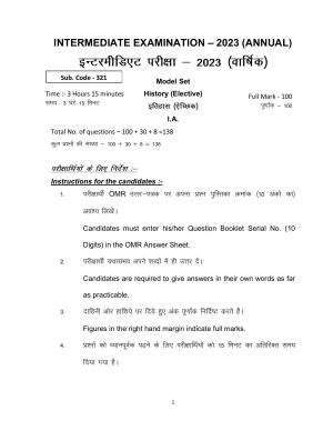 Bihar Board Class 12 History Model Paper