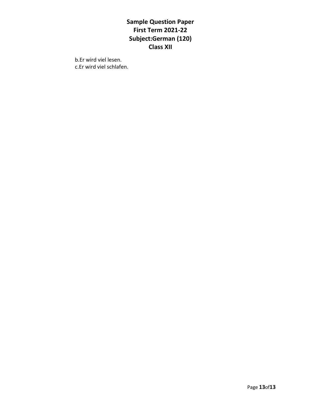 CBSE Class 12th German Sample Question Paper 2021-22 - Page 13