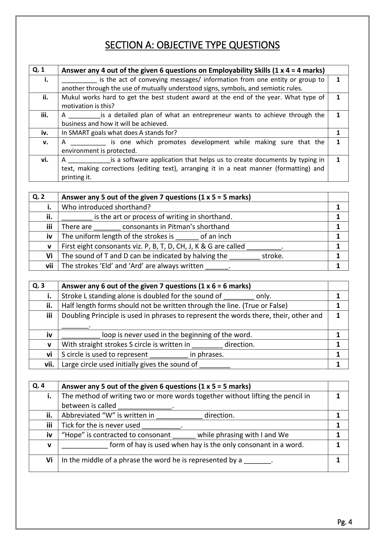 CBSE Class 11: SHORTHAND(ENGLISH) 2024 Sample Paper - Page 4