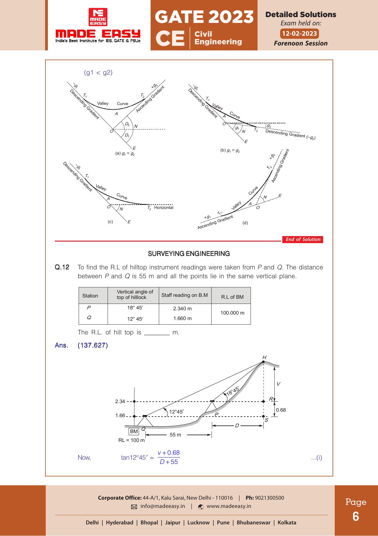 GATE 2023 Civil Engineering (CE) Forenoon Session (12th Feb, 2023) Question Paper (Made Easy) - Page 8
