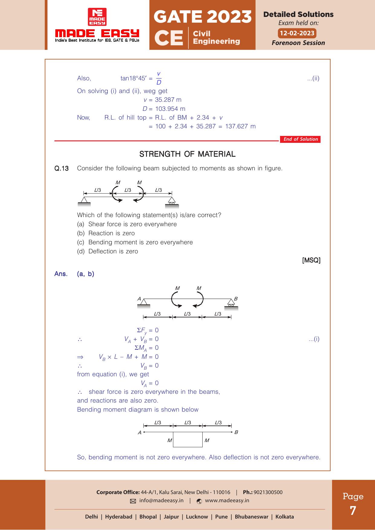 GATE 2023 Civil Engineering (CE) Forenoon Session (12th Feb, 2023) Question Paper (Made Easy) - Page 9