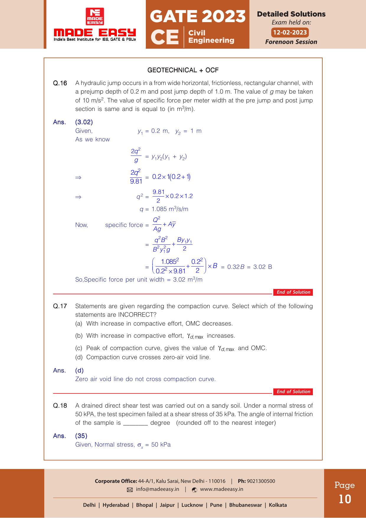 GATE 2023 Civil Engineering (CE) Forenoon Session (12th Feb, 2023) Question Paper (Made Easy) - Page 13
