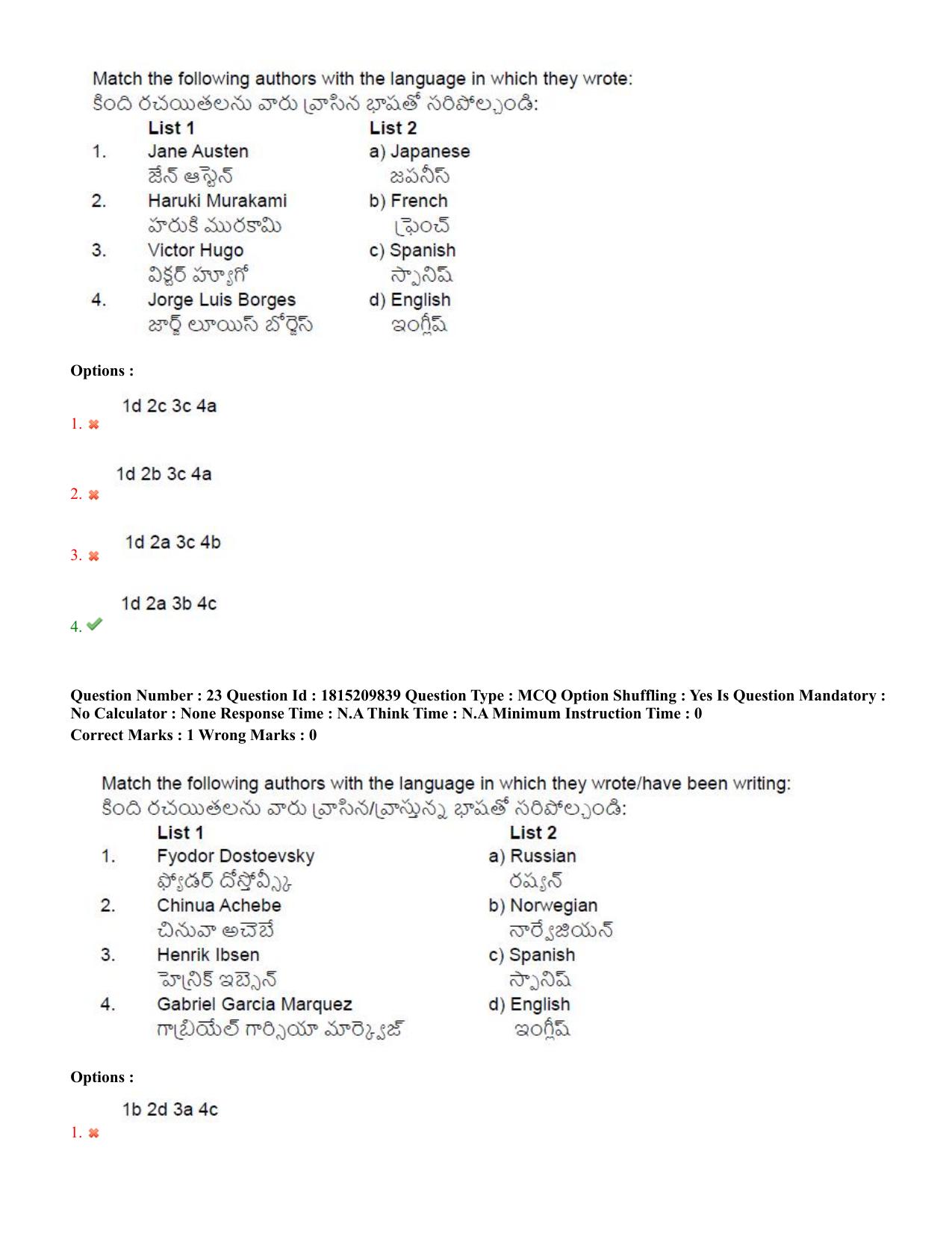 TS CPGET 2023 M A Linguistics (Shift 2) Question Paper with Answer Key - Page 15