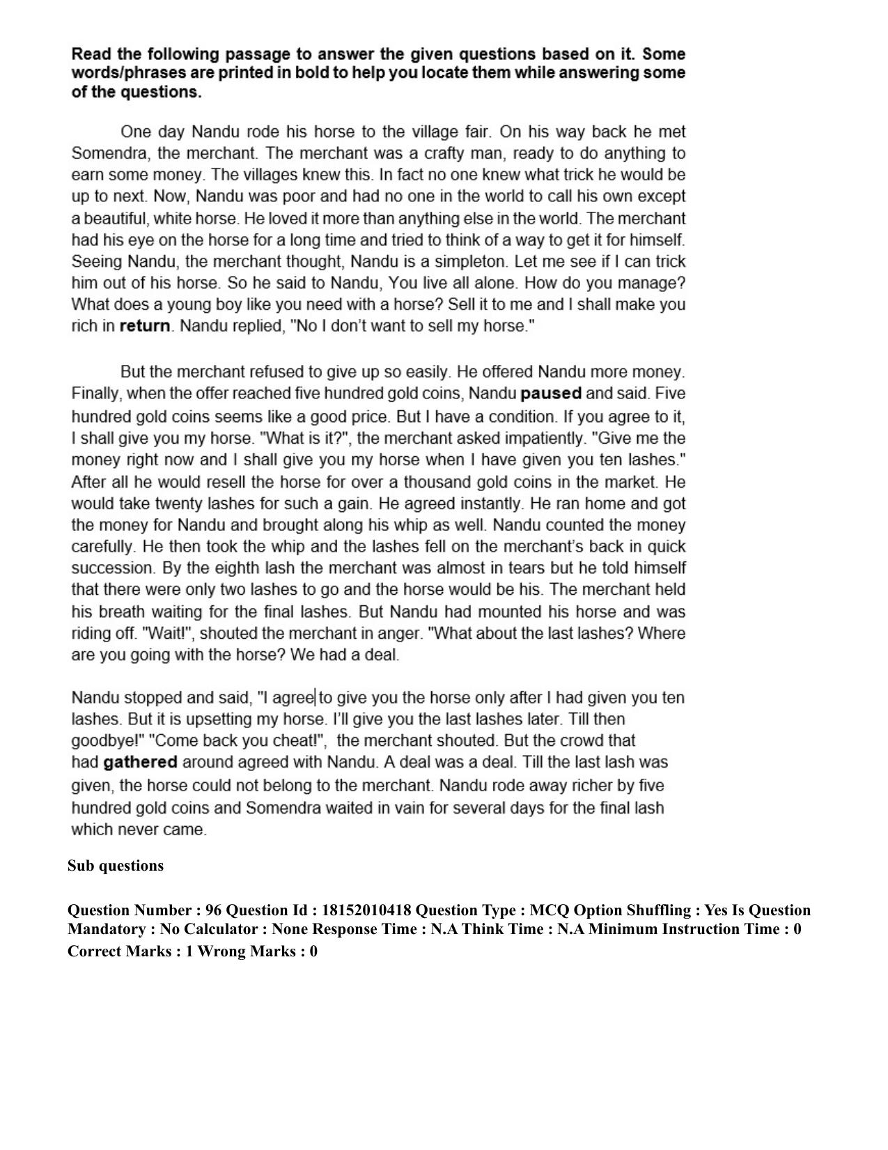 TS CPGET 2023 M Com (Shift 1) Question Paper with Answer Key - Page 59