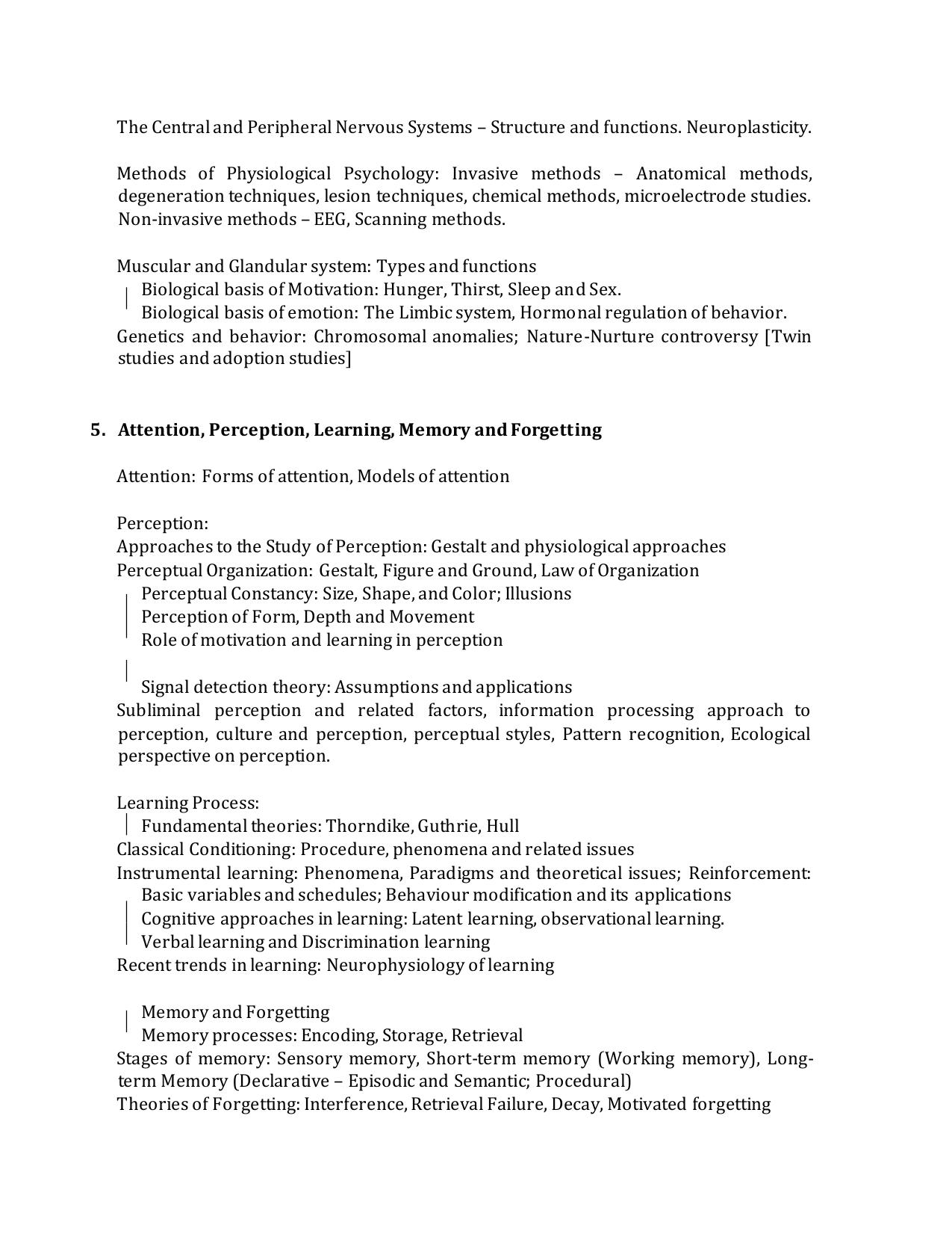 TNSET Syllabus - Psychology - Page 3