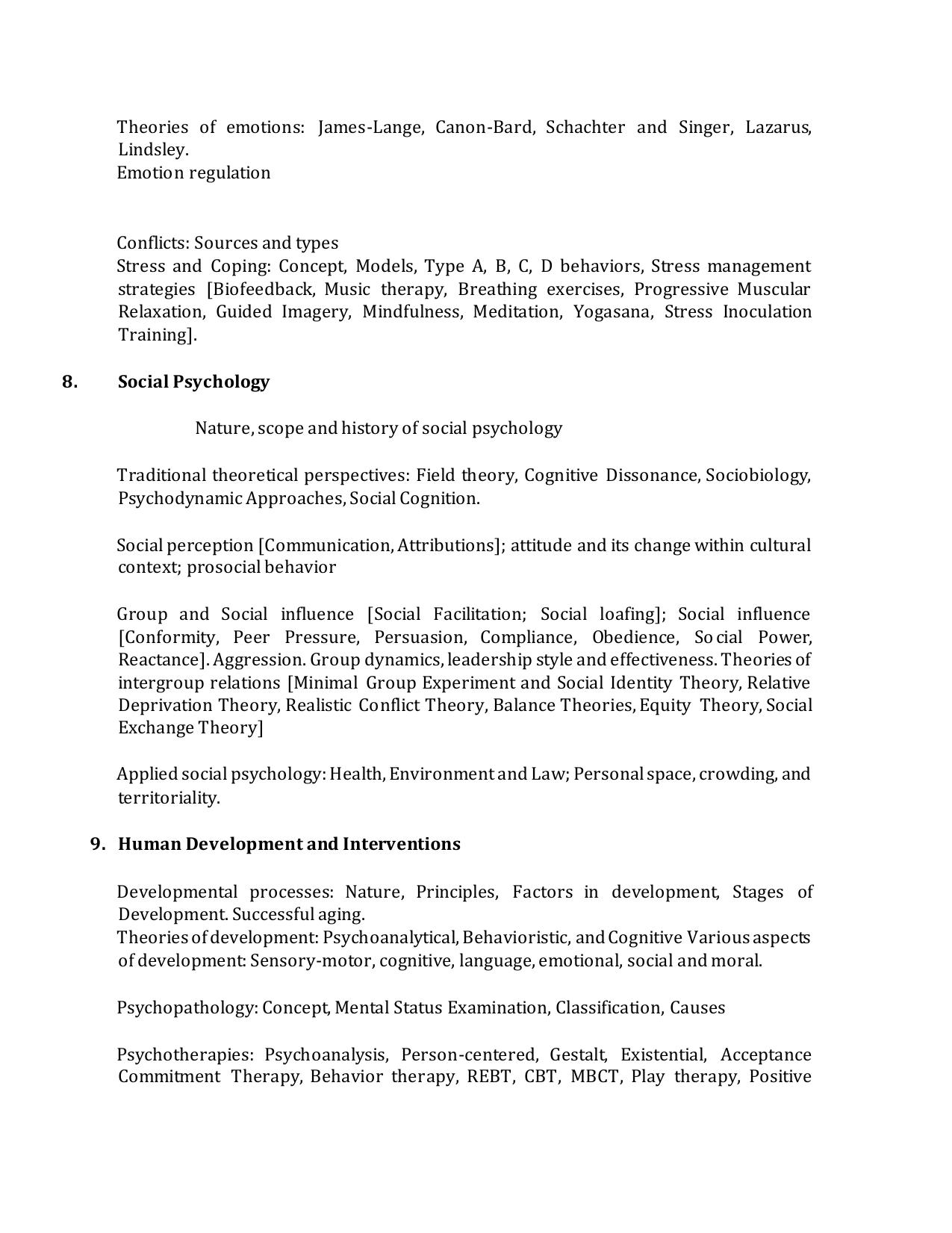 TNSET Syllabus - Psychology - Page 5