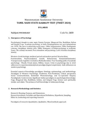 TNSET Syllabus - Psychology