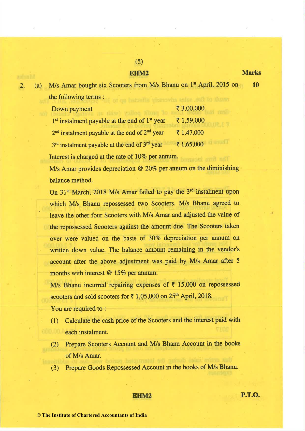 CA Inter May 2019 Question Paper - Paper 1 – Accounting - Page 5