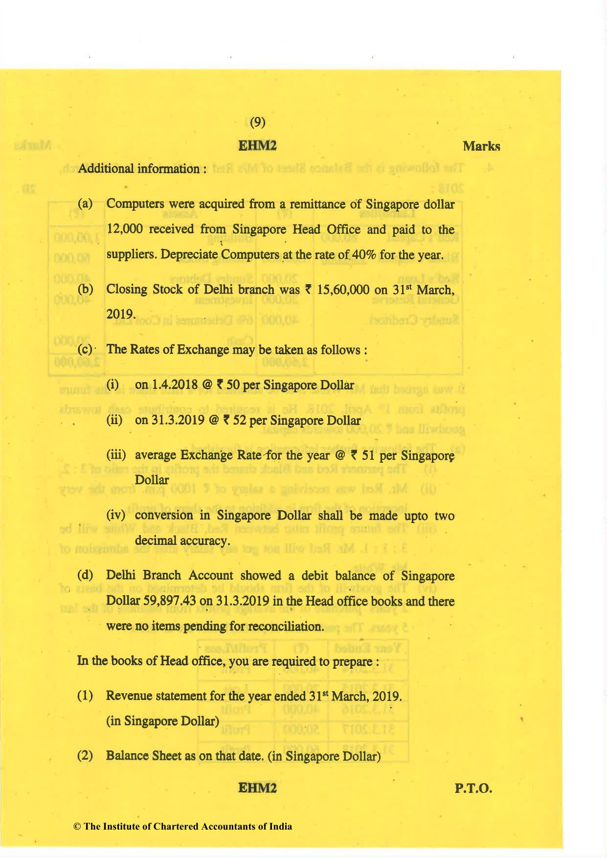 CA Inter May 2019 Question Paper - Paper 1 – Accounting - Page 9