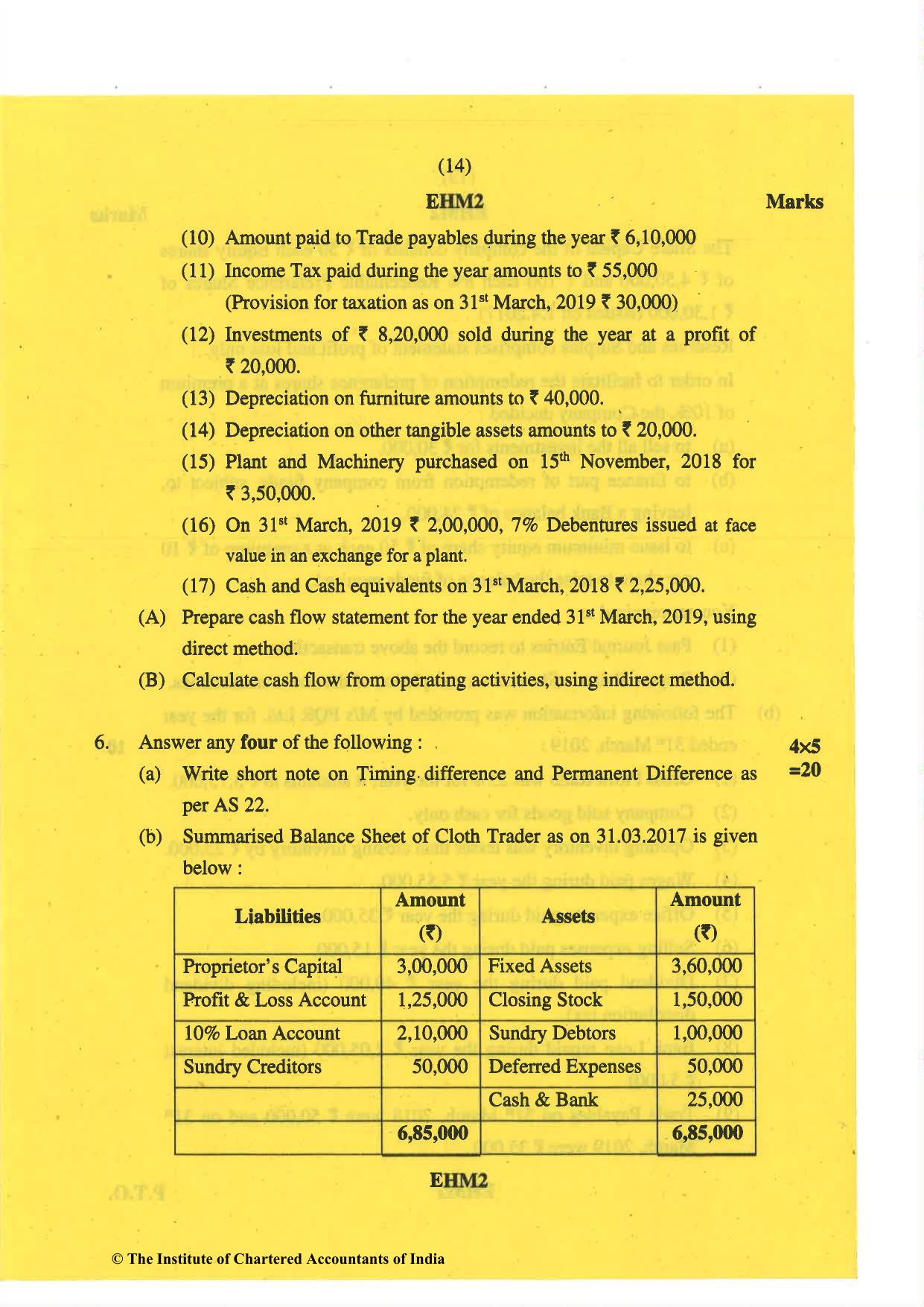 CA Inter May 2019 Question Paper - Paper 1 – Accounting - Page 14