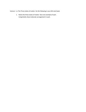 Worksheet for Class 4 Science States of Matter Assignment