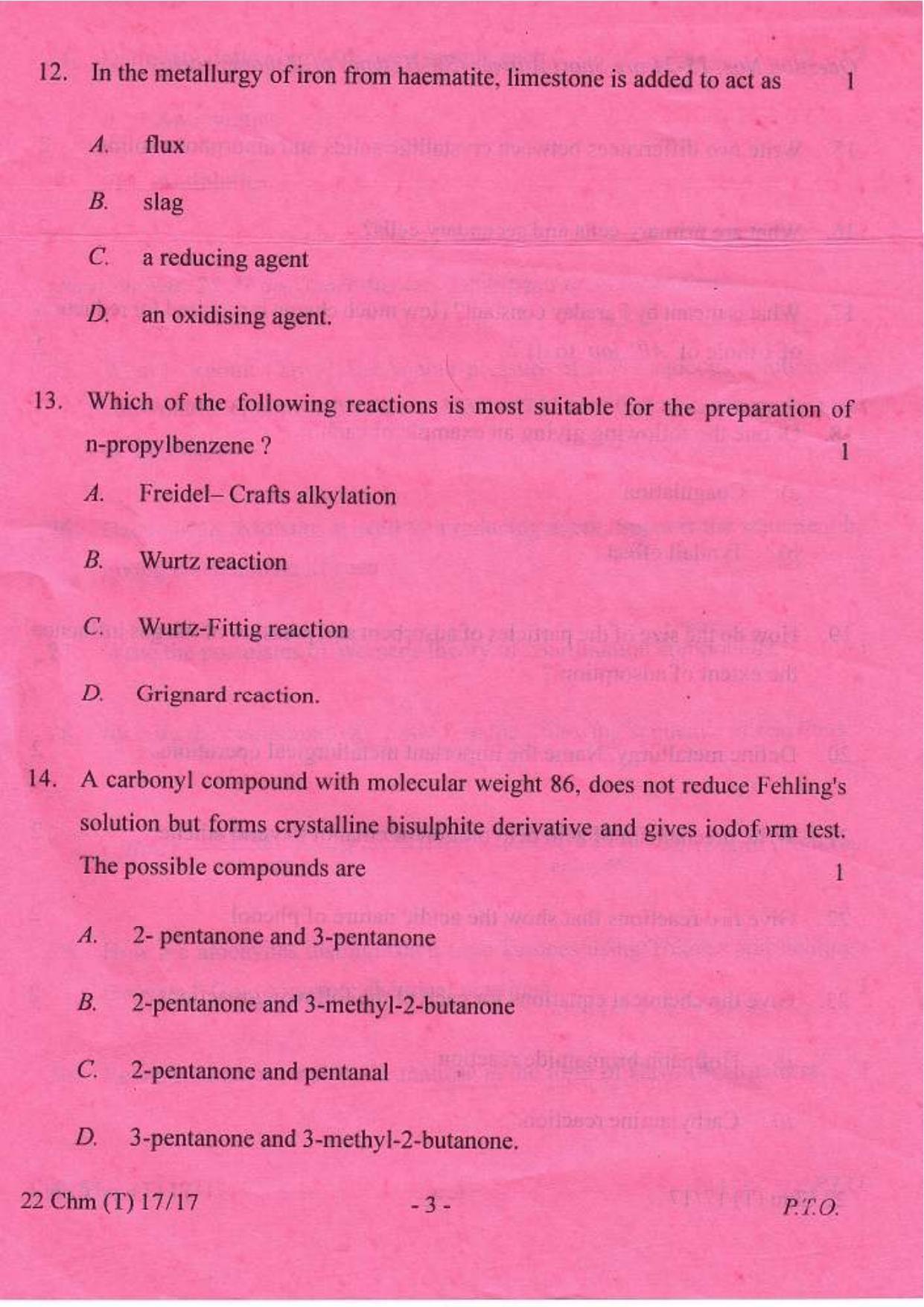 COHSEM Class 12 Chemistry 2017 Question Papers - Page 3