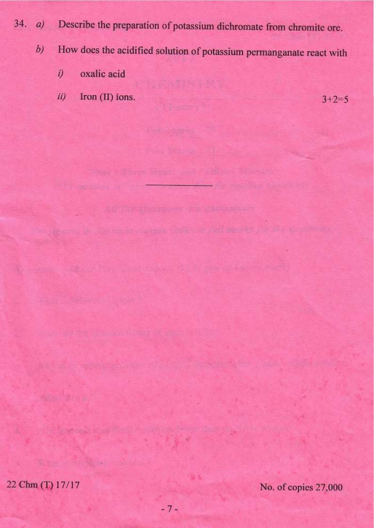 COHSEM Class 12 Chemistry 2017 Question Papers - Page 7