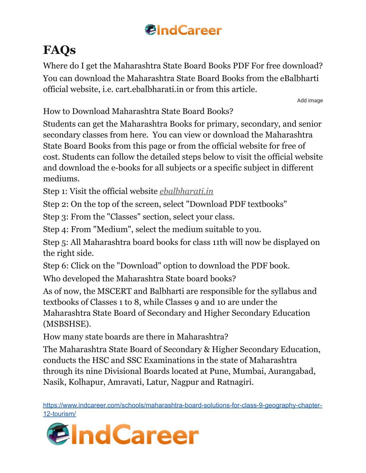 Maharashtra Board Solutions for Class 9- Geography: Chapter 12- Tourism - Page 38