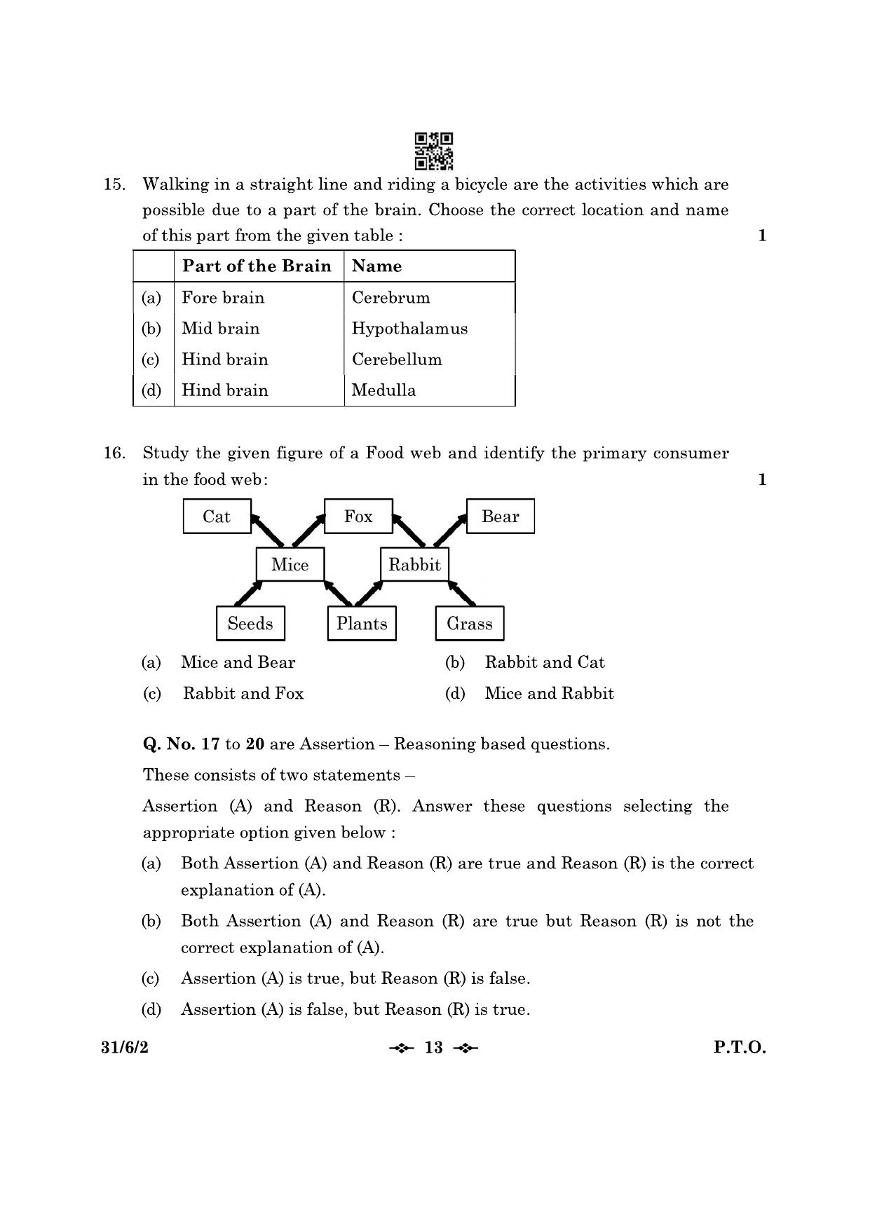 CBSE Class 10 31-6-2 Science 2023 Question Paper - Page 13