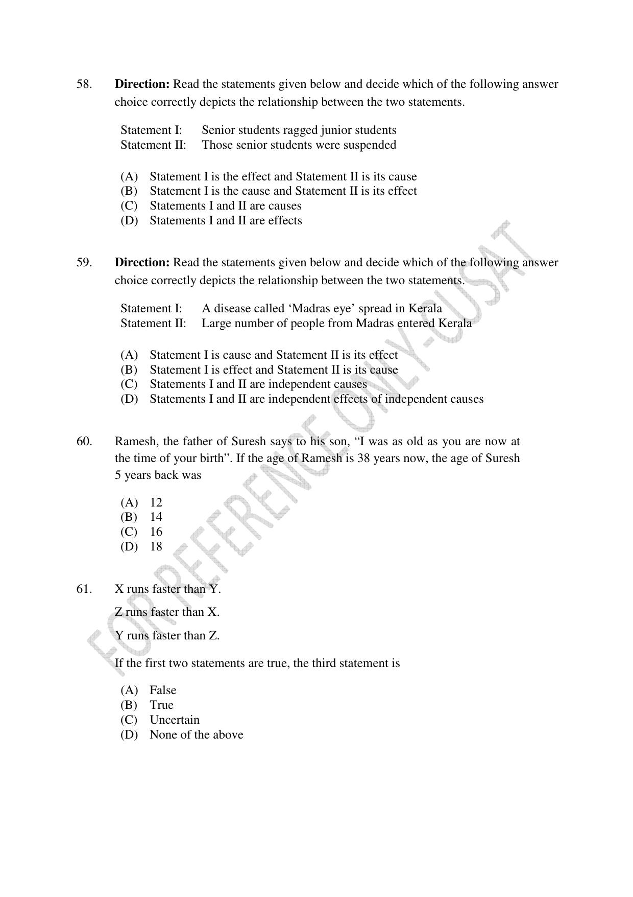 CUSAT CAT 2022 Test for Three Year LLB Question Paper - Page 11
