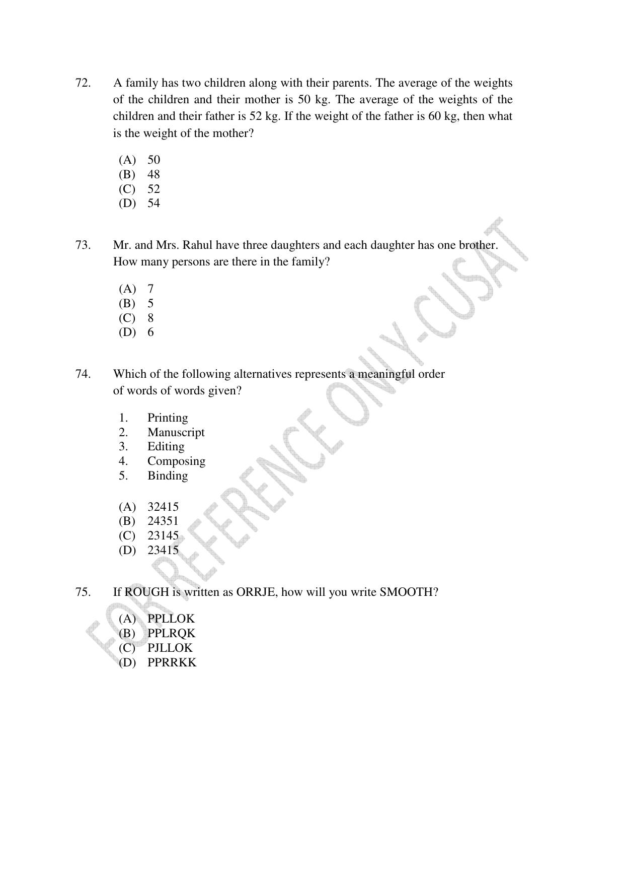 CUSAT CAT 2022 Test for Three Year LLB Question Paper - Page 14