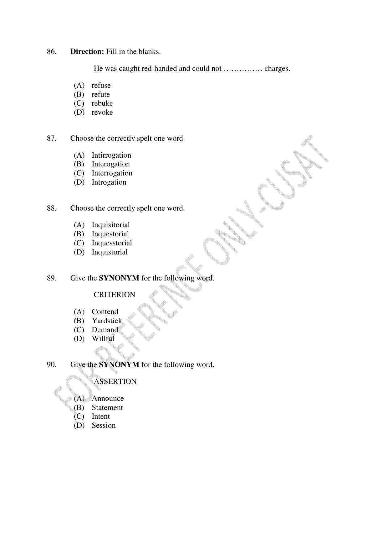 CUSAT CAT 2022 Test for Three Year LLB Question Paper - Page 17