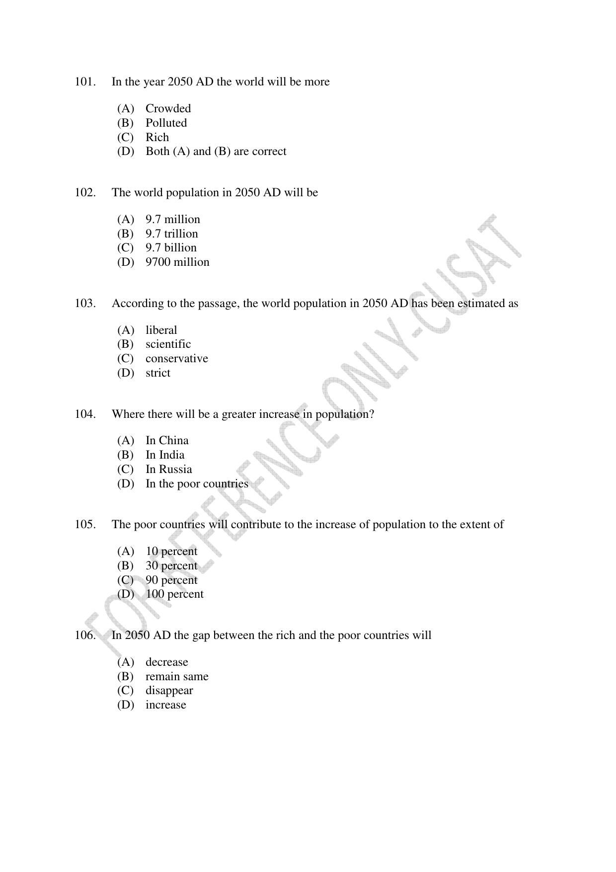 CUSAT CAT 2022 Test for Three Year LLB Question Paper - Page 21