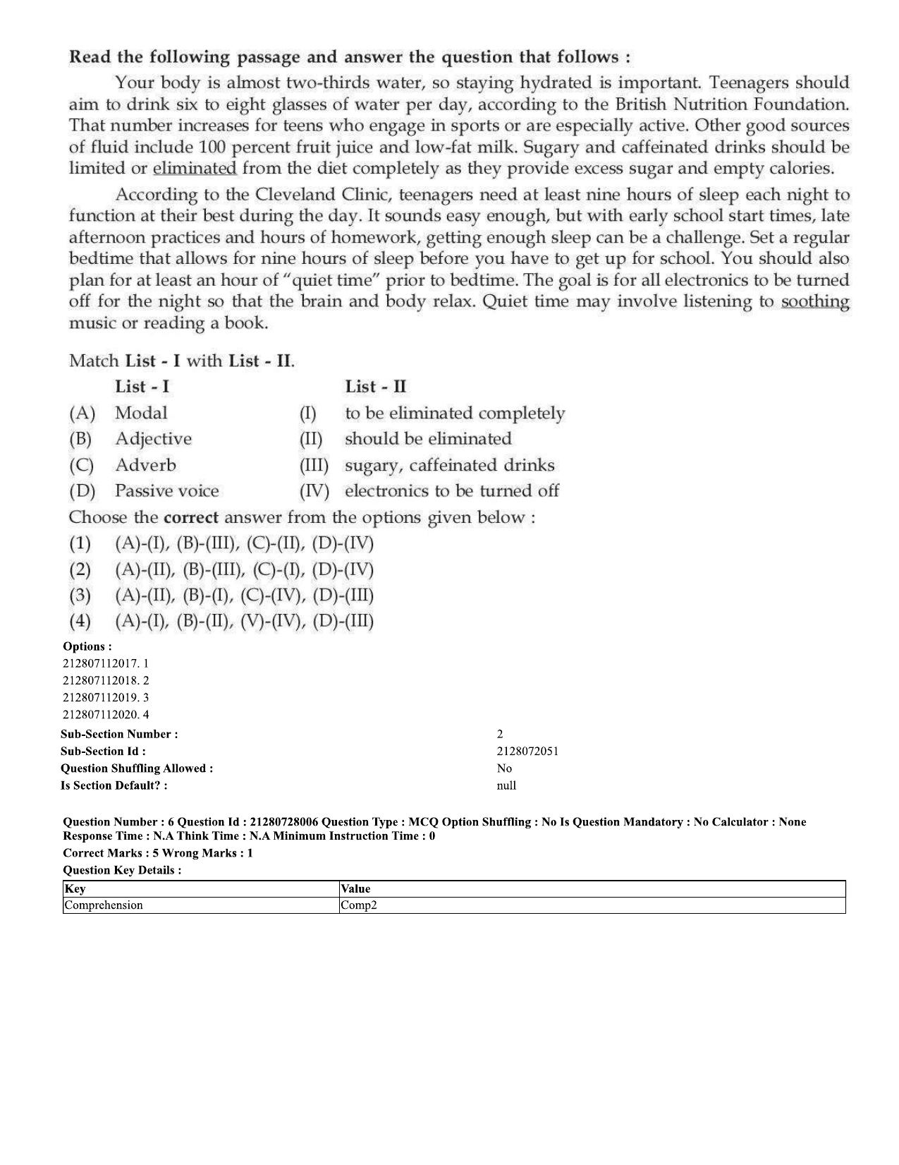 CUET 2023 Domestic Shift 3 Question Paper - 15 June 2023 - Page 6