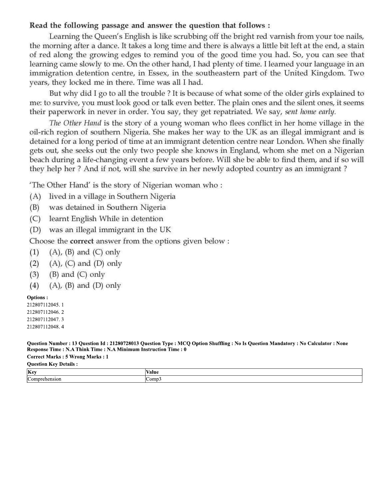 CUET 2023 Domestic Shift 3 Question Paper - 15 June 2023 - Page 13