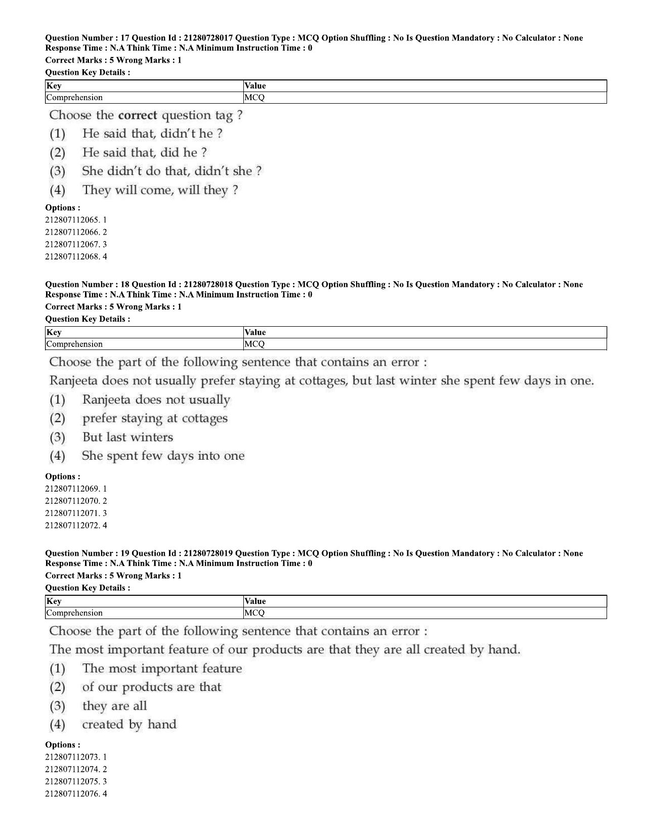 CUET 2023 Domestic Shift 3 Question Paper - 15 June 2023 - Page 17