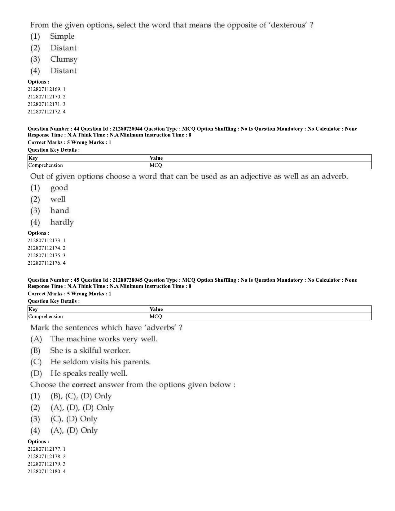 CUET 2023 Domestic Shift 3 Question Paper - 15 June 2023 - Page 27