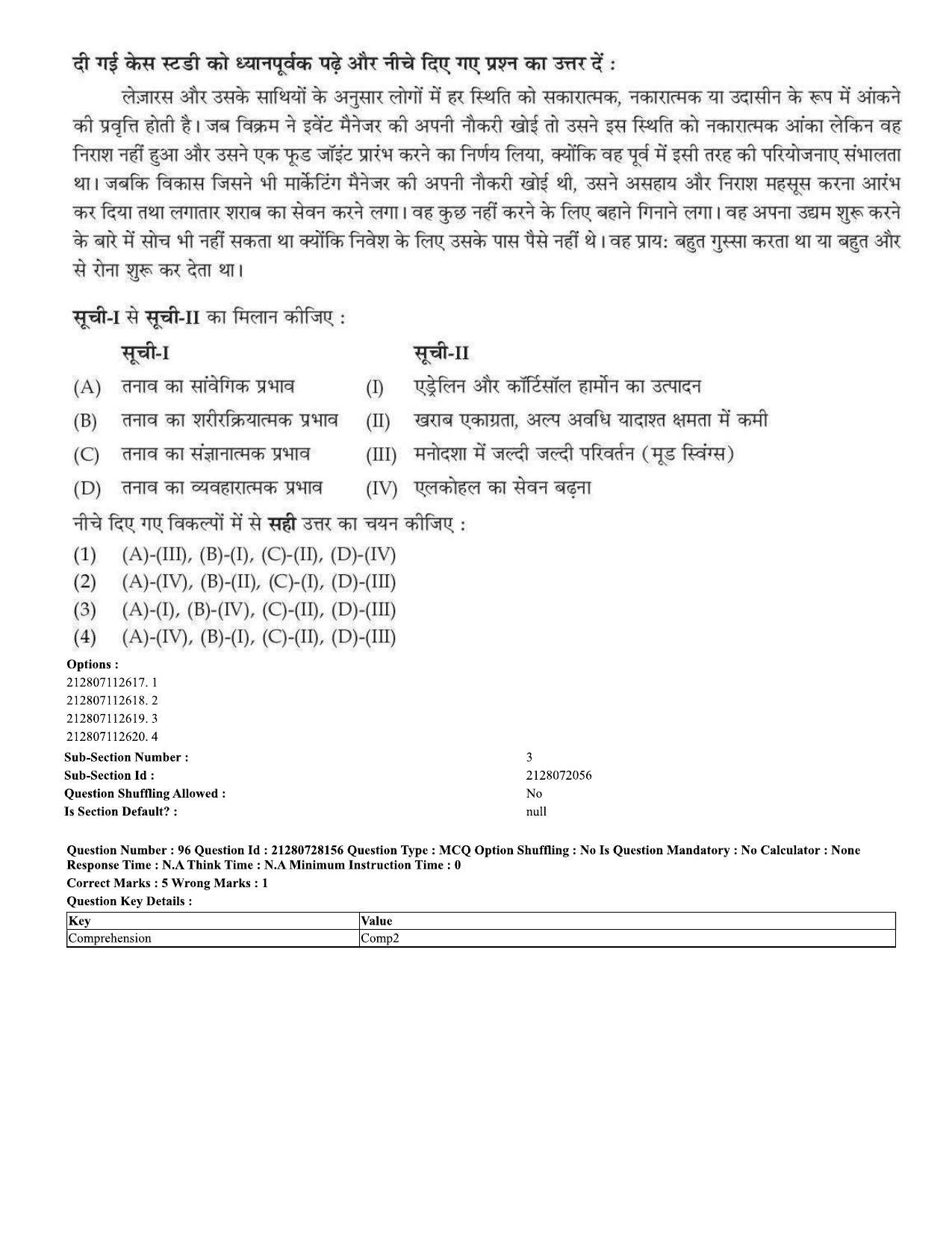 CUET 2023 Domestic Shift 3 Question Paper - 15 June 2023 - Page 71