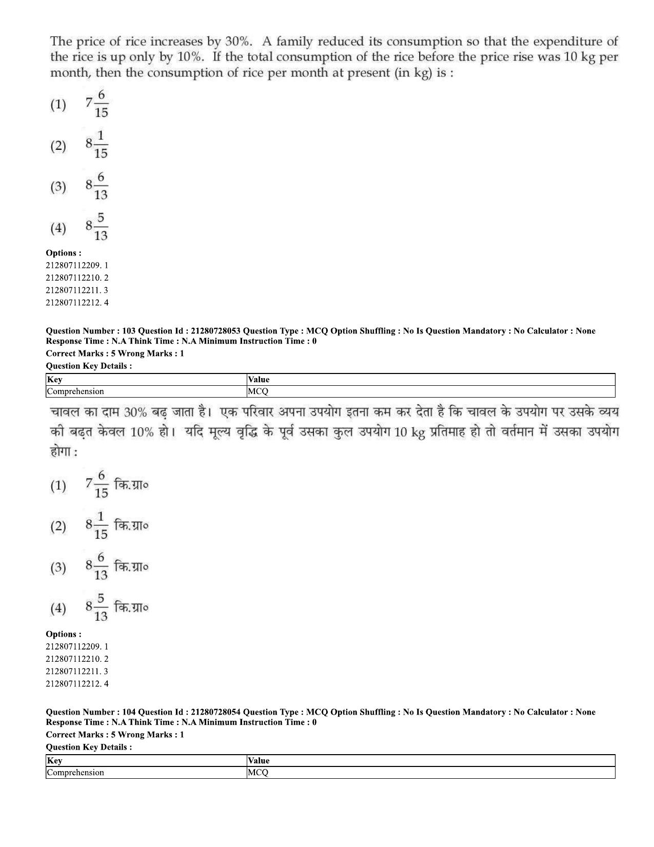 CUET 2023 Domestic Shift 3 Question Paper - 15 June 2023 - Page 81